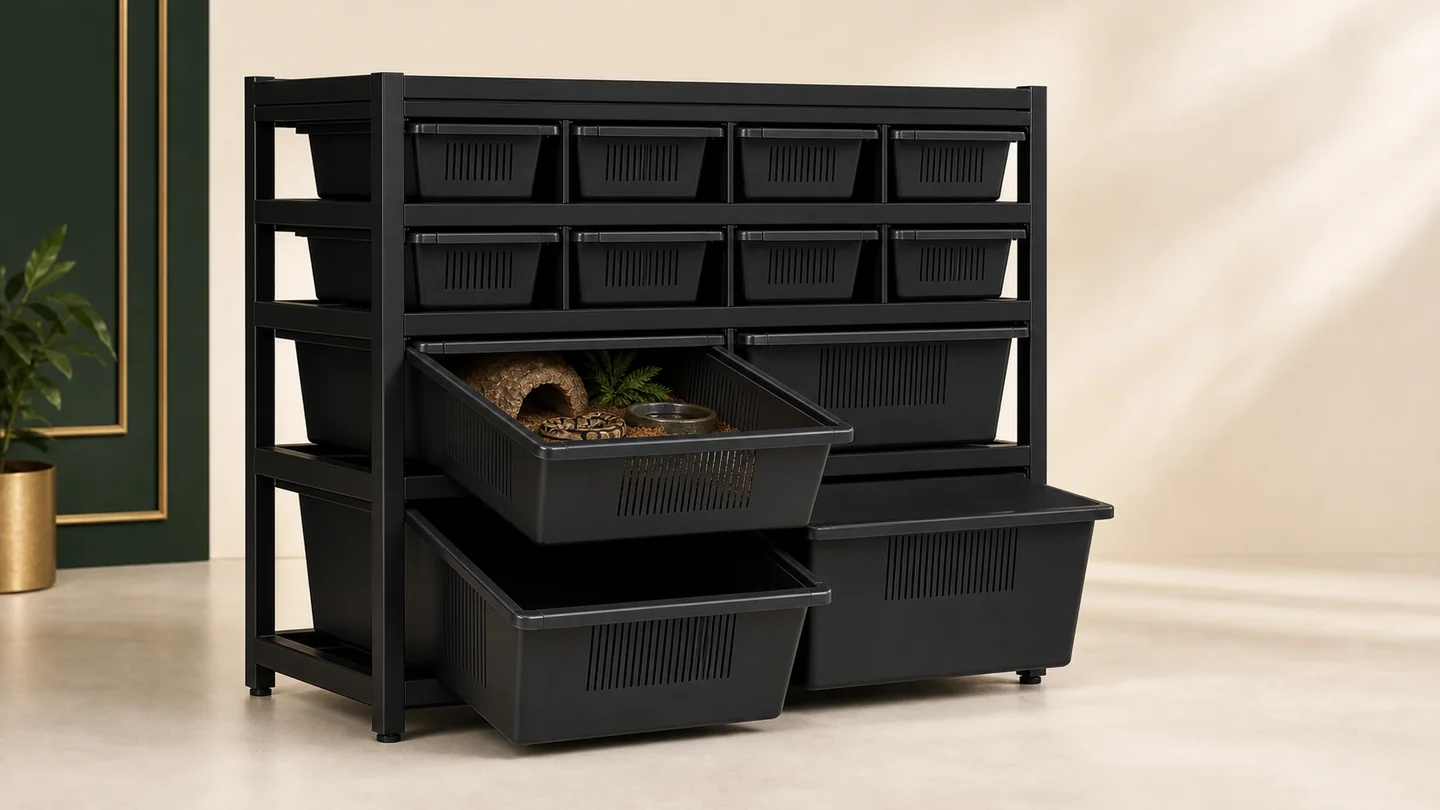 Reptile rack tub size guide